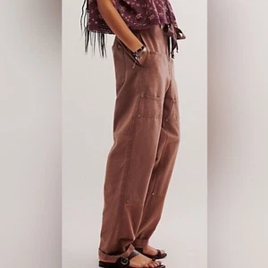 We The Free Tan High Rise Boho Cargo Carpenter Baggy Utility Pocket Hayden Pant - Picture 1 of 10