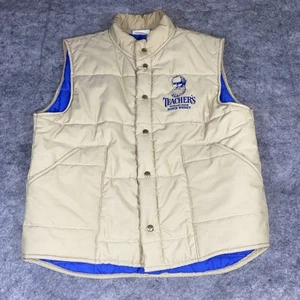 Vintage King Louie Vest Men's Large Beige Pro Fit Jacket Teachers Whiskey 70s - Picture 1 of 9