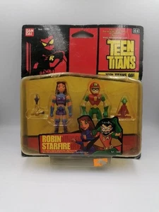 2003 BANDAI DC TEEN TITANS GO ROBIN & STARFIRE 3.5" ACTION FIGURES - Imagen 1 de 4