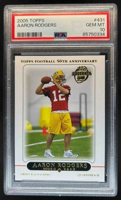 Topps Aaron Rodgers Rookie RC #431 2005 Packers PSA 10 Foto 1 de 2