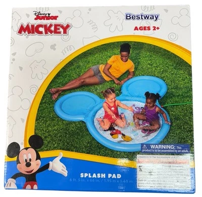 Disney Junior Mickey Mouse Head Shaped Inflatable Splash Pad Ages 2+ Summer - Image 1 of 4