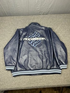 Rocawear Mens Jacket 4XL Blue Hip Hop Music Y2K Vintage Varsity Faux Leather - Picture 1 of 16