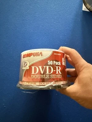 CompUSA Double Sided DVD-R  50pk 9.4gb 16x 240 Min Video Brand New Sealed - Image 1 of 2