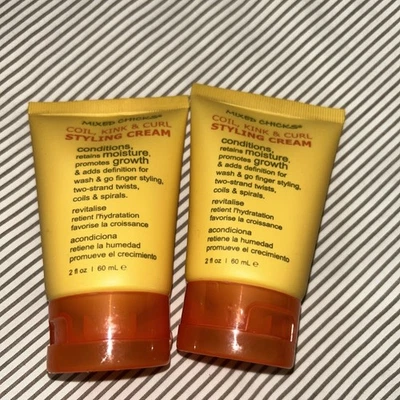 2 - Crema de peinado mixta de pollitos bobina, torcedura y rizo 2 oz 60 ml EA viaje nueva sellada Foto 1 de 2