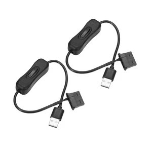 2Pcs Cavo Adattatore Alimentazione Ventilatore Porta USB a 4 Pin-molex PWM 5V con Interruttore 11,8" - Foto 1 di 6