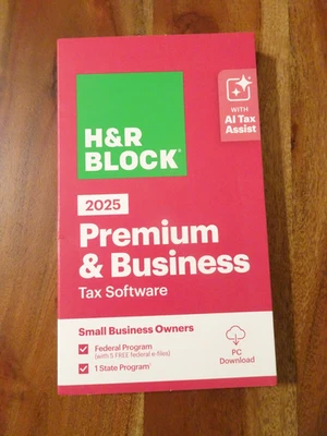 H&R Block Tax Software Premium & Business 2025, PC Only Key Card (READ LISTING) - Image 1 of 2
