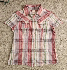 Mossimo Supply Co. Y2k Pink Plaid Button Down Shirt Size Medium - Picture 1 of 6