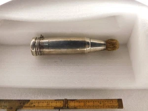 Alter Rasierpinsel mit Griff aus Sterlingsilber und Fach - Bild 1 von 8