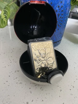 Tarjeta coleccionable Pokémon chapada en oro 23K edición limitada Mewtwo #150 Foto 1 de 4