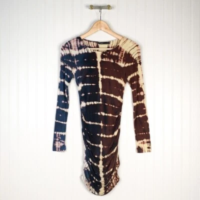 Vestido Vaina para Mujer Gypsy 05 Marrón Tie Dye Elastizado Lateral Acanalado Mezcla de Bambú XS Foto 1 de 4