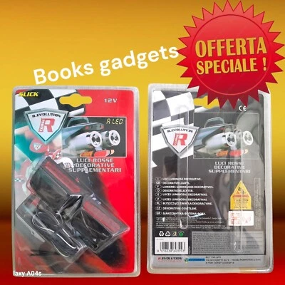 Coppia Luci Adesive Supplementari a Led Rosse per Moto Scooter 12V Bottari - Immagine 1 di 2