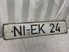 Vintage Ni-Ek 24 Original Used German Germany European License Plate Expired