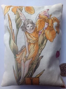 Flower Fairy - IRIS - LAVENDER SLEEP PILLOW - with silk on reverse - Picture 1 of 3