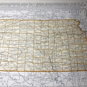 1940's Kansas atlas Map Vintage before end of WW2 - Picture 1 of 13