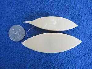 Vintage Lot of 2 Ivory Colored Celluloid Tatting Shuttle Lacemaking Sewing Tool