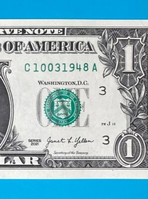 October 3, 1948 / 10 March 1948 : C 10031948 A BIRTHDAY Note $1 One Dollar Bill - Image 1 of 3