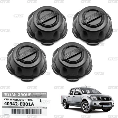 Set 4 pc Black Wheel Center Cap Fits Nissan Frontier Navara D40 Pickup 2006 2014 - Imagem 1 de 4