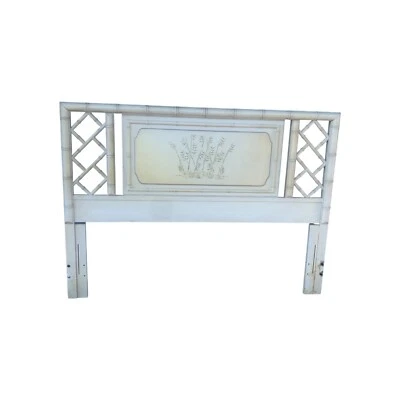 Dixie Aloha Queen/Full Headboard Faux Bamboo Hollywood Regency Chippendale - Image 1 of 4