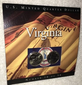 2000 VIRGINIA ESTADO EE. UU. COMO NUEVAS MONEDAS DE CUARTOS DE AMÉRICA JUEGO #10 de 50 SIN CIRCULAR - Imagen 1 de 2