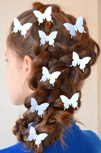 5 x Pinzas para el Cabello Impermeables Cuerpo Mariposa Blanca 3D Boda Fiesta Decoración 5,5 cm - Imagen 1 de 7