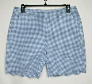 Caribbean Joe Womens Chino Shorts 12 Blue Pockets 7.5" Inseam Flat Front - Picture 1 of 10