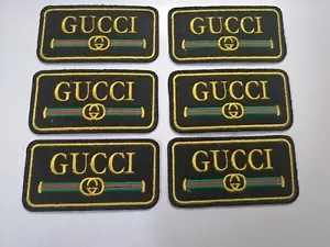 Lot of 6 GUCCI Fashion Motorcycle Embroidered patches size W 4"* H 1.75" - Picture 1 of 2