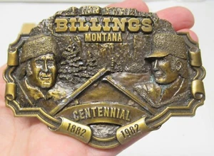1882 1982 - BILLINGS MONTANA - CENTENNIAL - BELT BUCKLE - # 846 of 1000 Ltd Ed - Imagen 1 de 10
