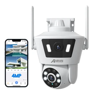 ANRAN 4MP Caméra de Sécurité Sans Fil WiFi 360° PTZ Record 24H Maison Extérieure - Imagen 1 de 14