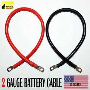 2 AWG Gauge 5/16" Lug Battery Cable Inverter Cables Solar, RV, Car,Golf,USA MADE - Picture 1 of 1