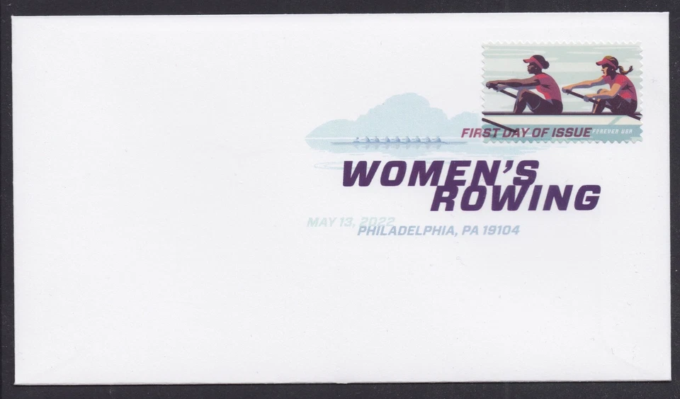 US 5695 Women's Rowing red #2 DCP FDC 2022 - Image 1 of 1
