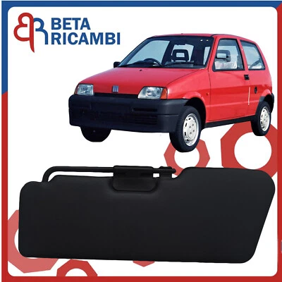Aletta Parasole Fiat 500 Cinquecento DX Destra Pattina Nera Con Specchio Dal1992 - Immagine 1 di 4