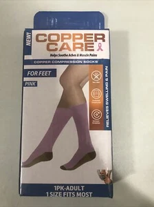 Copper Care Compression Socks - One Size Fits Most - Adult - Pink (2-PO-175) - Picture 1 of 5