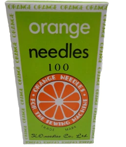 100 Count Orange Sewing Machine Needles Flat Shank 15x1 #14/90 - Picture 1 of 5