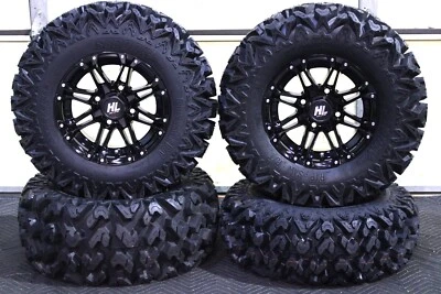 KAWASAKI BRUTE FORCE 750 25" RIP SAW RADIAL ATV TIRE & HL3 BLK WHEEL KIT IRS1CA - Image 1 of 4