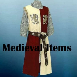 Medieval Tunic Lion Heart Tabard Reenactment Dress Cosplay Costume Men LARP - Picture 1 of 2