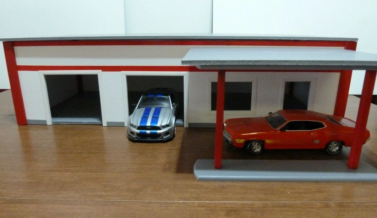Vitrine Para Carros Em Escala 1/24 - Garagem Com Luz LED Ajustável E 8 Vagas