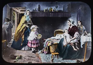 QUEEN VICTORIA VISITING A HIGHLAND COTTAGE C1890 Magic Lantern Slide ROYALTY - Picture 1 of 5