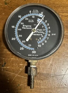 VINTAGE Engine Vacuum and Fuel Pump Tester Gauge USED MADE IN USA FAST SHIPPING - Picture 1 of 3