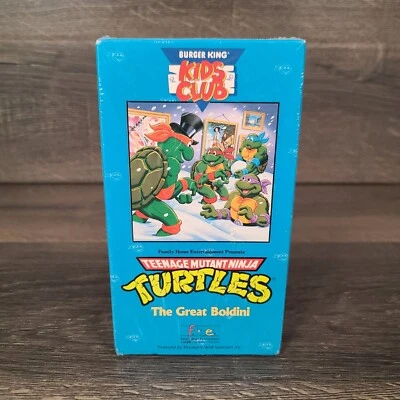 Burger King Kids Club Teenage Mutant Ninja Turtles Great Boldini VHS 1990 New - Image 1 of 4