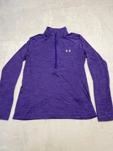 Under Armour LS Workout Shirt Womens M Purple Loose Heatgear Gym Outdoor - Picture 1 of 9