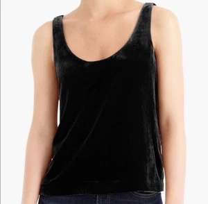 J. Crew Riff Velvet Tank in Black Size 00 Holiday EUC￼ - Picture 1 of 8