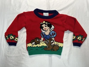 Disney Schneewittchen Pullover Mädchen 4T rot Strickpullover Prinzessin Grafik Rundhals - Bild 1 von 6