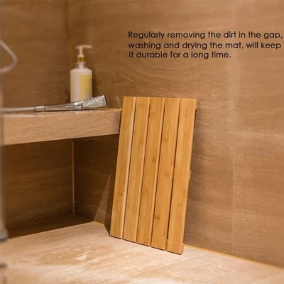 Alfombra de baño de bambú alfombra de baño decoración resistente antideslizante elegante resistente al agua Foto 1 de 4