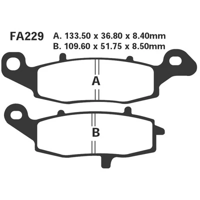 PASTIGLIE FRENI PER SUZUKI SV 650 ANTERIORE SX EBC FA229 ORGANICA MOTO - Immagine 1 di 4