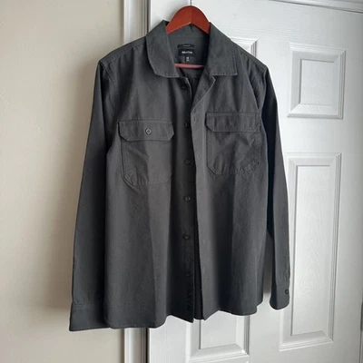 Brixton Overshirt Jacket Mens Medium Black Standard Fit Cotton Utility Workwear - Image 1 of 4