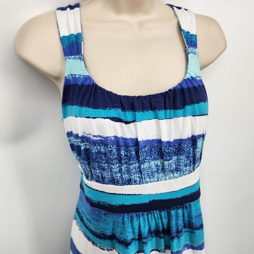 VETEMENTS Abito tubino Ann Taylor vita alta donna taglia large blu bianco linea A