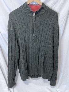 Daniel Cremieux Pullover Herren XL grün oliv Zopfmuster 1/4-Reißverschluss Attrappe adrett gebraucht, in einwandfreiem Zustand - Bild 1 von 11