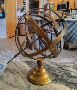 Vintage Messing Armillarkugel mit Pfeil Maritim Maritim Astrolabium Globus - Bild 1 von 5