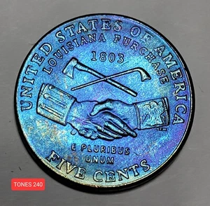 2004-D GEM BU MONSTER TONED JEFFERSON PEACE NICKEL AMAZING BEAUTY TONES240  - Bild 1 von 2