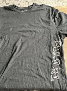 Polo Ralph Lauren RL Black T-Shirt Men's Size XL Spellout Side Hit - Picture 1 of 4